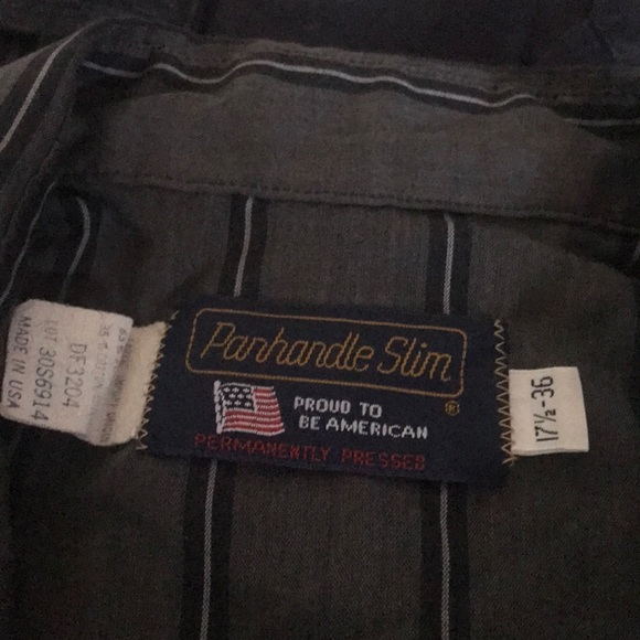 Men’s western grey and black striped shirt - Picture 2 of 4